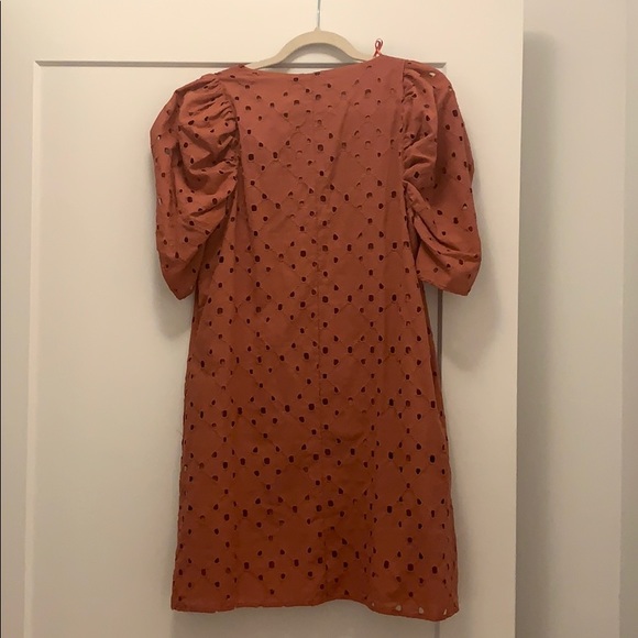 Eyelet Dress with Puffed Sleeves from Zara NWT - Picture 3 of 4
